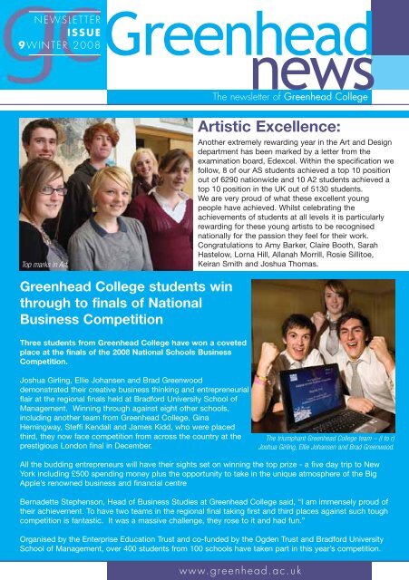 09 Winter 2008 - Greenhead College