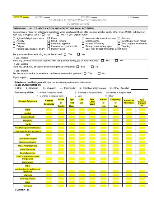 SASD Adult Integrated Placement Assessment - Alabama ...