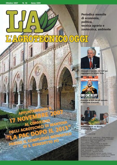 L'Agrotecnico Oggi ottobre 07 - Collegio Nazionale degli Agrotecnici