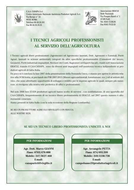 L'Agrotecnico Oggi ottobre 07 - Collegio Nazionale degli Agrotecnici