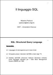 Il linguaggio SQL - Massimo Paolucci