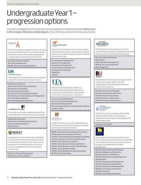 Bellerbys College Prospectus 2013 - Study Group