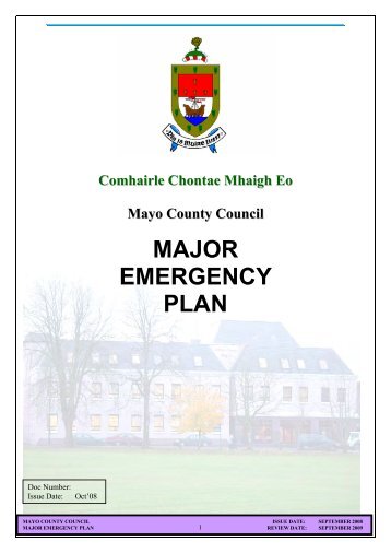 MAJOR EMERGENCY PLAN - Mayo County Council