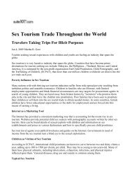 Sex Tourism Trade Throughout the World