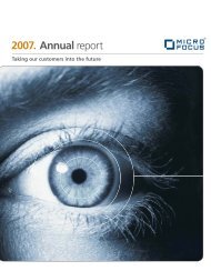 2007. Annual report - Investor Relations - Micro Focus