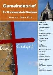 Gemeindebrief Gemeindebrief Ev. Kirchengemeinde Münsingen Ev ...