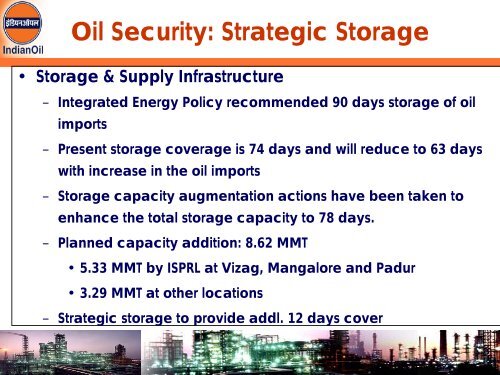 Indian Refining Scenario and Global Perspective - petrofed ...