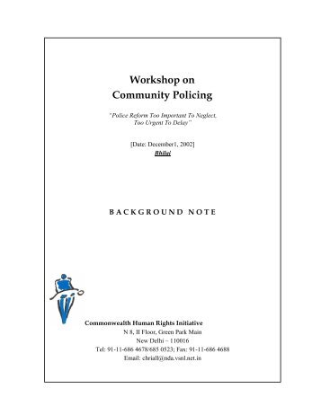Community Policing Final - Commonwealth Human Rights Initiative