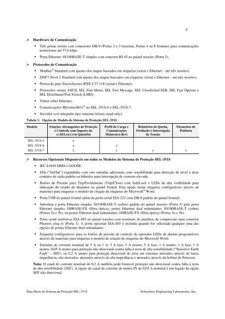 Data Sheet - SEL