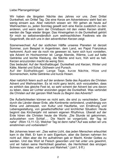 Pfarrbrief Weihnachten 2013 - Pfarrverband Anger-Aufham-Piding