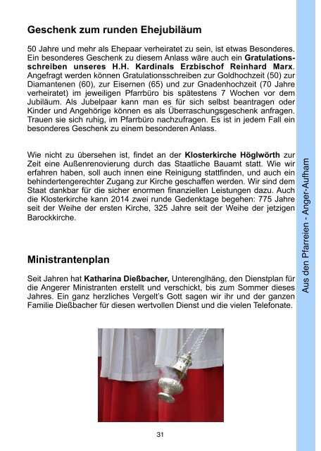 Pfarrbrief Weihnachten 2013 - Pfarrverband Anger-Aufham-Piding