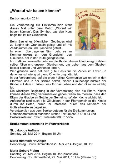 Pfarrbrief Weihnachten 2013 - Pfarrverband Anger-Aufham-Piding