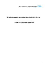 The Princess Alexandra Hospital NHS Trust Quality Accounts 2009/10