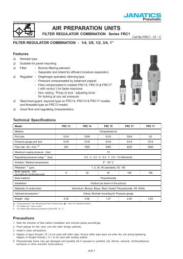 Filter Regulator Combination - Janatics