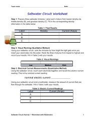 Saltwater Circuit Worksheet (with Multimeter) - Teach Engineering