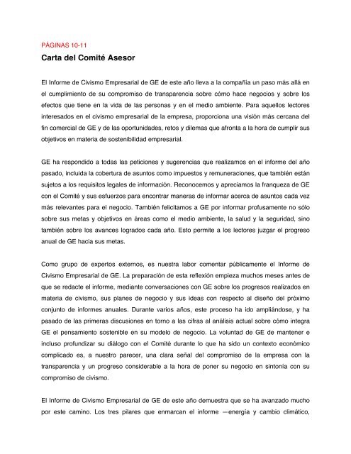 GE 2009 Citizenship Report Download in Spanish ... - General Electric