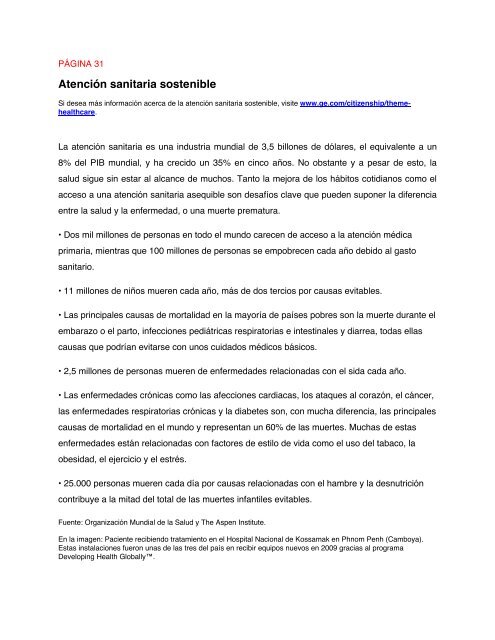 GE 2009 Citizenship Report Download in Spanish ... - General Electric