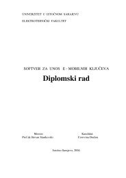 Diplomski rad - ETF:ElektrotehniÄki fakultet IstoÄno Sarajevo