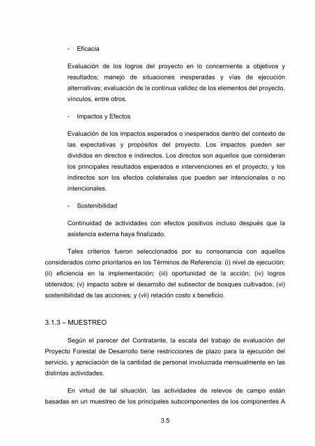 3 – EVALUACIÓN DEL PROYECTO FORESTAL DE DESARROLLO