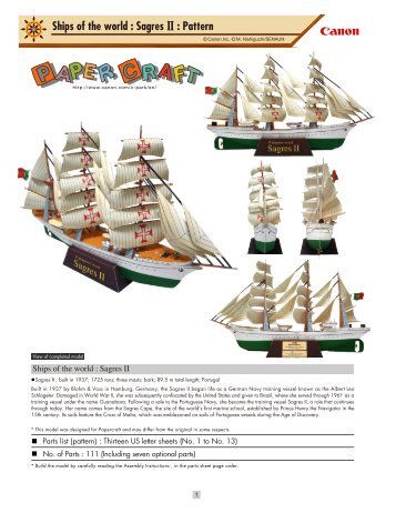 Ships of the world : Sagres II : Pattern