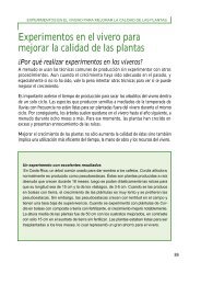 Experimentos en el vivero para mejorar la calidad de las plantas