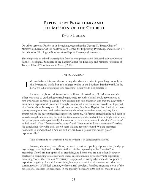 0 jbtm vol. 6, no. 2 the proclamation of the gospel - Baptist Center for ...