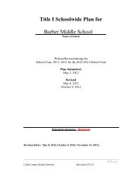 Title I Schoolwide Plan - Cobb County School District