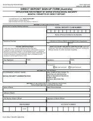 DIRECT DEPOSIT SIGN-UP FORM (Australia) - Social Security