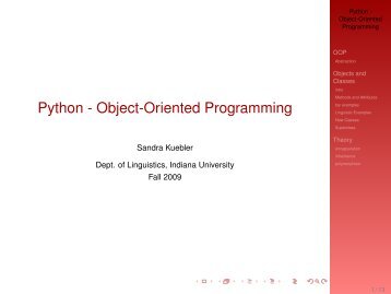 Python - Object-Oriented Programming - Indiana University