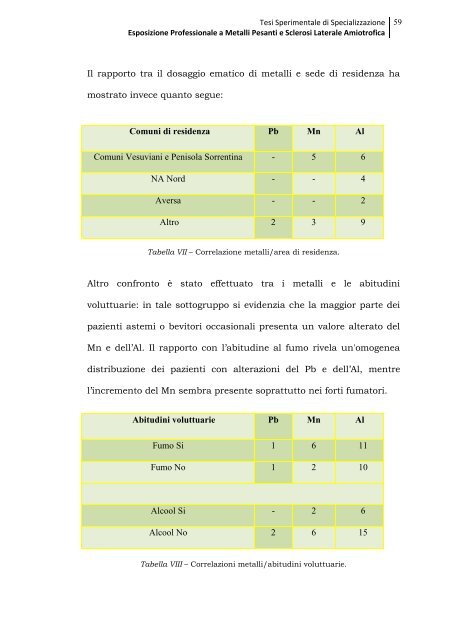 Espozione Professionale a Metalli Pesanti e Sclerosi ... - Anmil