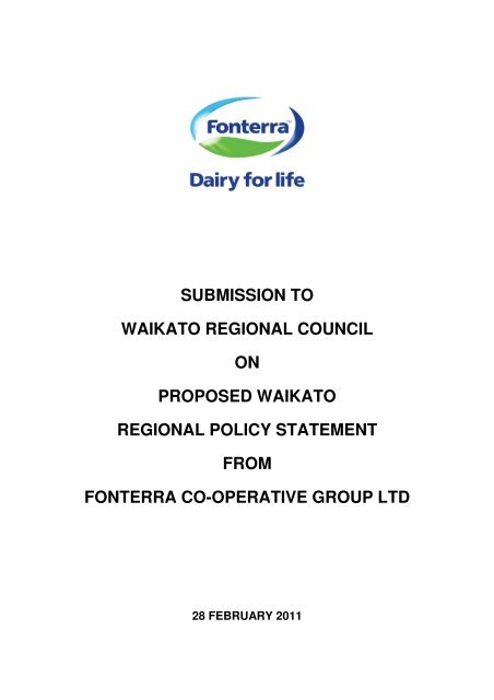 Fonterra - Waikato Regional Council