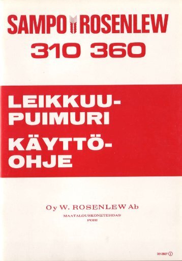 Käyttöohje SR310-360 - Sampo-Rosenlew
