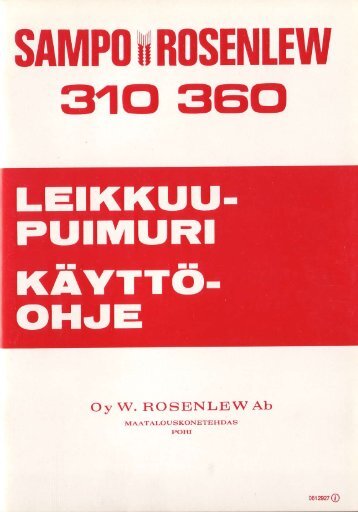 Käyttöohje SR310-360 - Sampo-Rosenlew