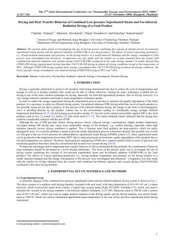 Drying and Heat Transfer Behavior of Combined Low ... - JGSEE