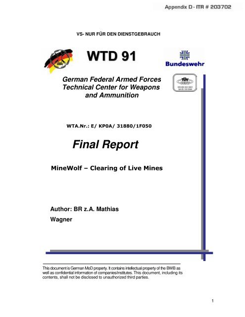 Final Report - MineWolf