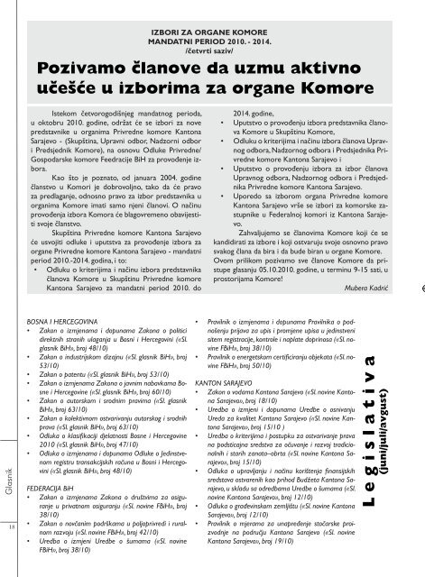 izborna godina u komorskom sistemu - Privredna komora Kantona ...