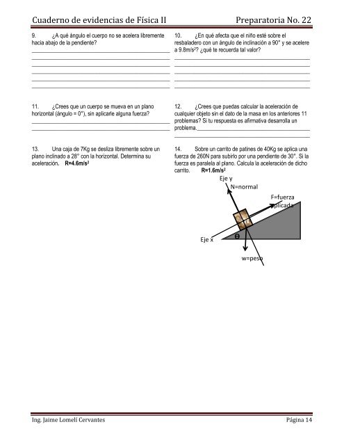 Cuaderno de evidencias de FÃ­sica II Preparatoria No. 22