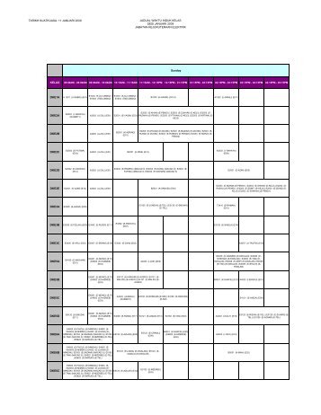 tarikh kuatkuasa: 11 januari 2009 jadual waktu induk kelas sesi ...