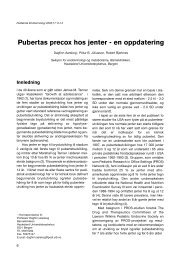 Pubertas precox hos jenter - en oppdatering - Pediatrisk Endokrinologi