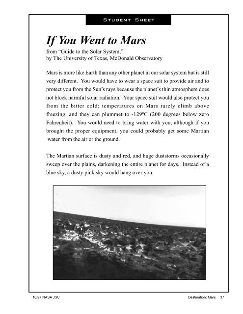 Destination: Mars - ER - NASA