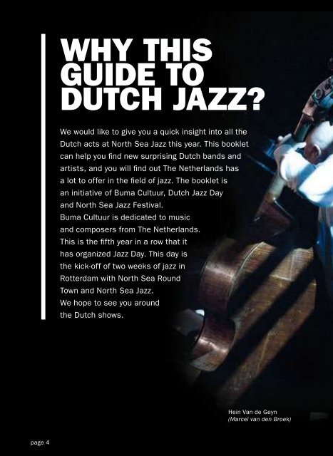 YOUR GUIDE TO DUTCH JAZZ AT NORTH SEA - Buma Cultuur