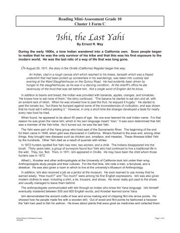 Ishi, the Last Yahi - LCS Sharepoint Site