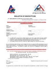 BULLETIN D'INSCRIPTION - FFST