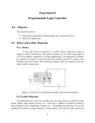 Experiment 8 Programmable Logic Controller