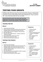 Testing food groups (pdf version) - The Grain Chain