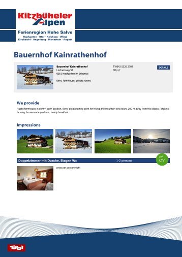 Bauernhof Kainrathenhof - Ferienregion Hohe Salve