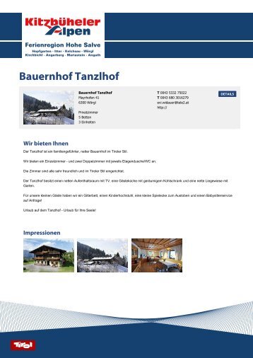 Bauernhof Tanzlhof - Ferienregion Hohe Salve