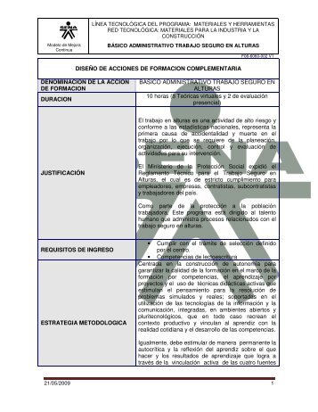 Básico Administrativo Trabajo Seguro en Alturas - Sena