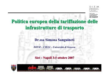 slides - SIET - Società Italiana di Economia dei Trasporti e della ...