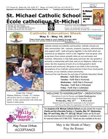 Newsletter May 2013 - Algonquin and Lakeshore Catholic District ...